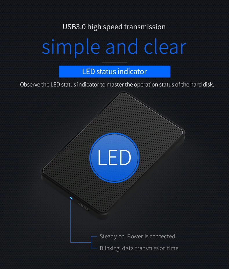Blueendless 2,5 'внешний корпус HDD корпус пластиковый Sata USB HD Caddy USB жесткий диск коробка ноутбук внешний жесткий диск корпус