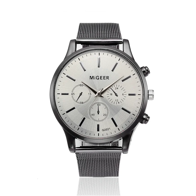 Новое поступление сетчатые часы из нержавеющей стали для мужчин кварцевые