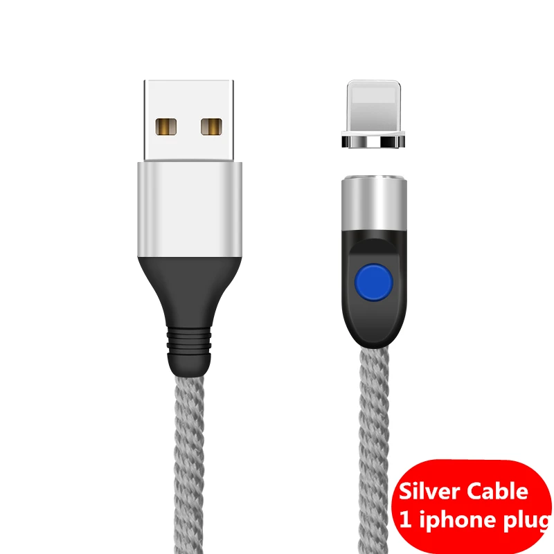 KingFriend Магнитный Кабель Micro-Usb для быстрой зарядки Тип usb C кабель магнит Зарядное устройство для передачи данных кабель для зарядки Usb шнур для samsung Xiaomi - Цвет: Silver USB 1iphone