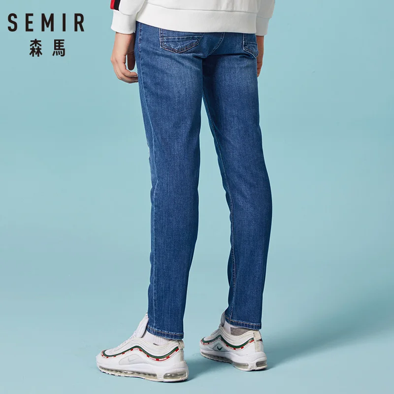 SEMIR Новинка осени 2019 стильные мужские повседневные джинсы высокое качество облегающие брюки упругие модные