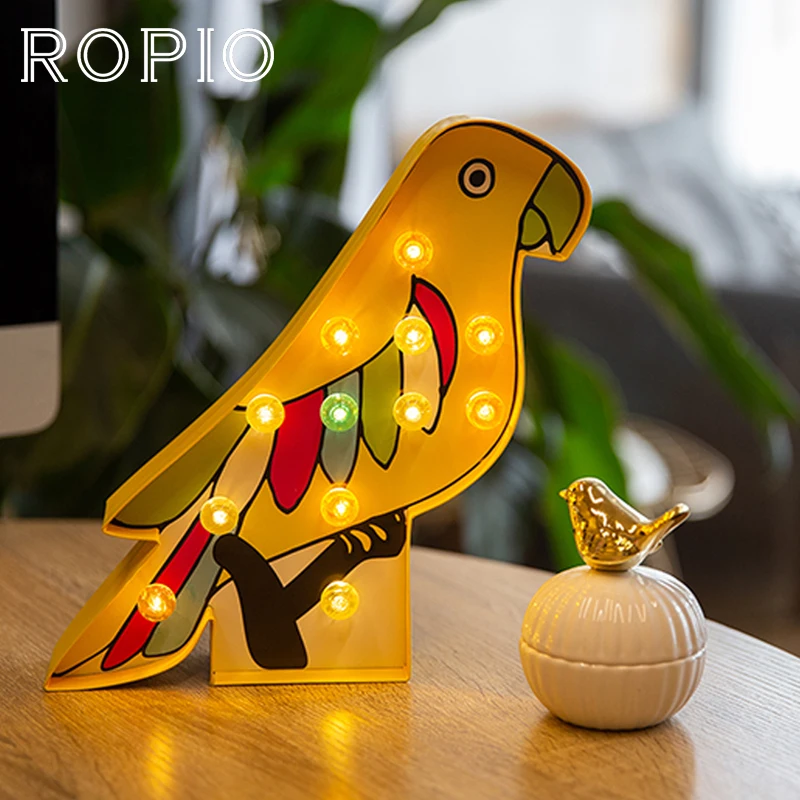 Ночник ROPIO 3D с птицей украшение для помещения бумажная доска неоновый светильник
