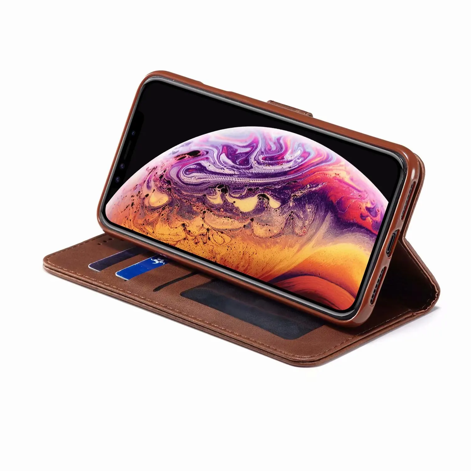 Роскошный кожаный флип чехол для iPhone 6 s 7 8 Plus x XS Max XR чехол-кошелек 6s с держателем