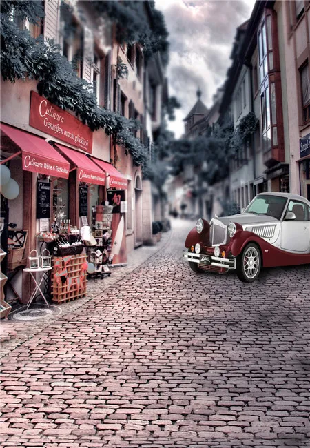 Винтажный фон для студийной фотосъемки с изображением старинных улиц|street