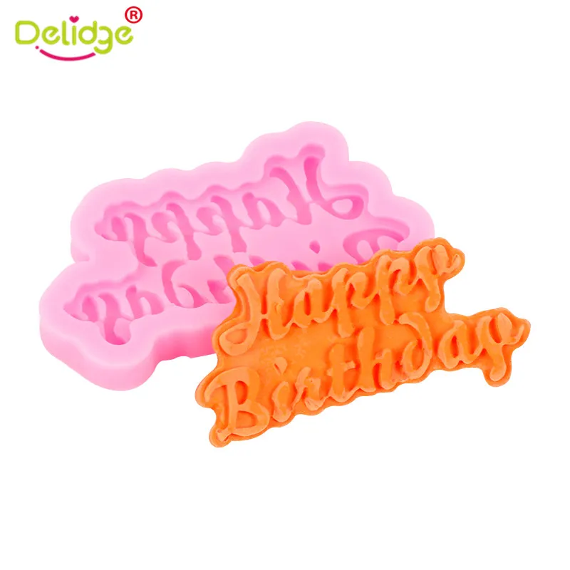 3D DIY Handmade Chocolate Ice Jelly Mold Happy Birthday Letters Silicone Baby Party Decorating Baking Accessory | Дом и сад