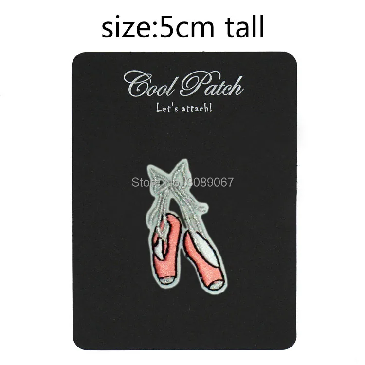 Розовая балетная обувь с серебряным бантом танцевальная девушка нашивки для