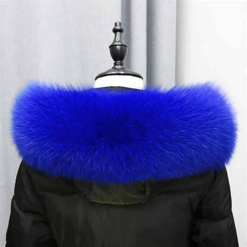 Женский пуховик с воротником из лисьего меха теплый зимний шарф капюшоном