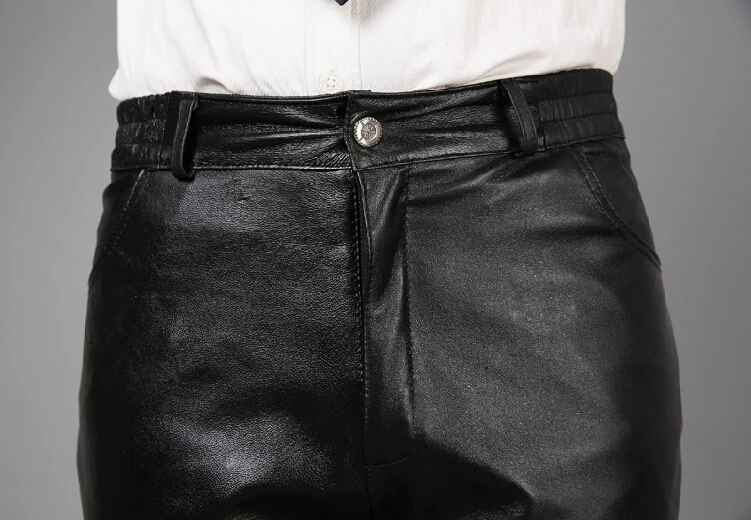 29 40 новые зимние мужские модные брюки из натуральной овечьей кожи тонкие теплые