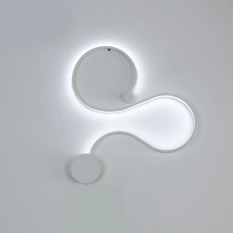 Modern Black White Line LED Wall Lamp Bedroom Light Wall Lights for Home Background Wall Living Room Light Wandlamp LED Lustres - Цвет абажура: White color Type D