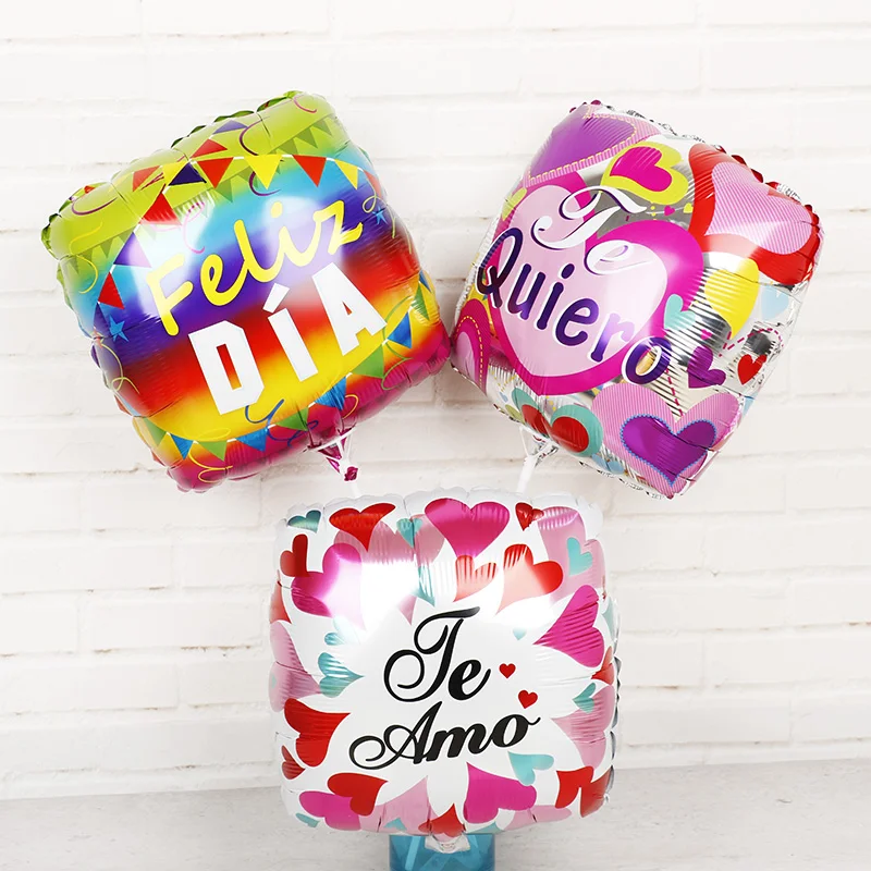 

20pcs Feliz dia Te amo foil balloons 18inch Te quiero globos baby shower boy girl Mother's Day supplies wedding favors and gifts