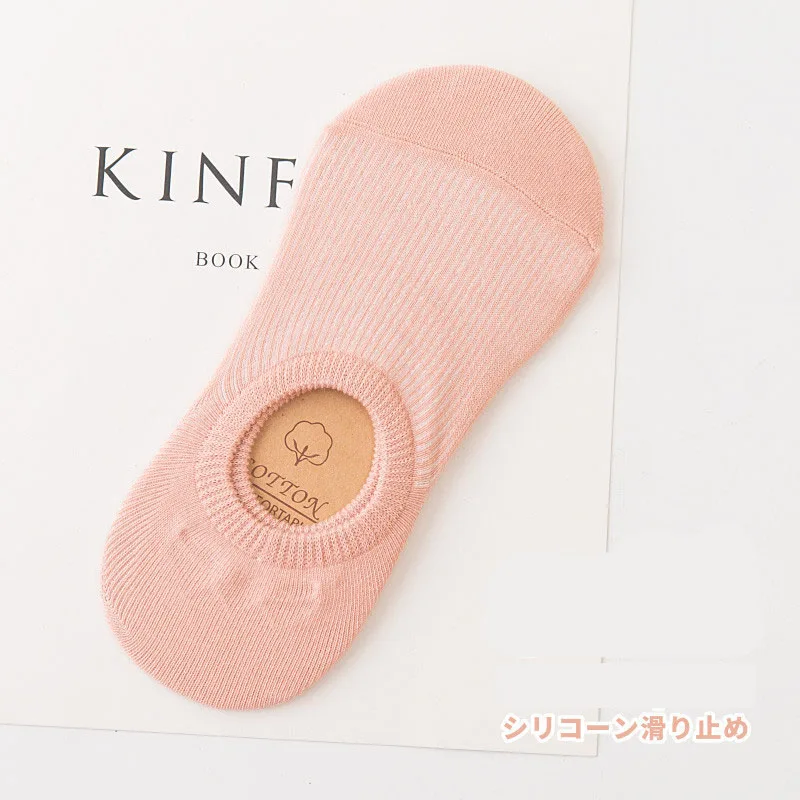 Pink Socks 5 пар/лот, однотонные невидимые носки, милые хлопковые дышащие женские носки, летние забавные короткие женские носки длиной до лодыжки, повседневные Мягкие носки - Цвет: Pink Socks