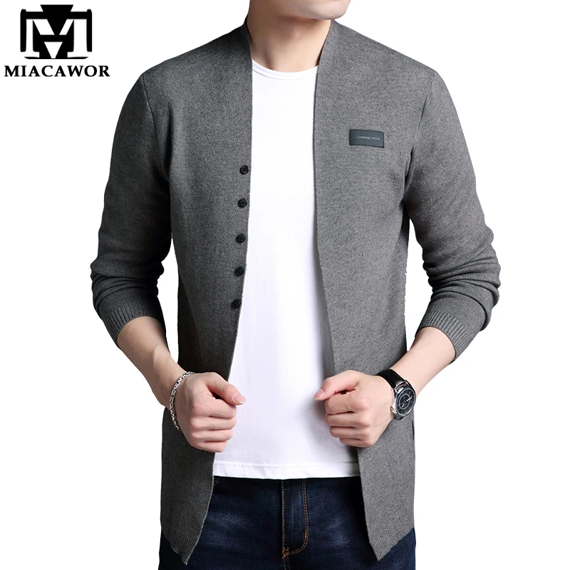 MIACAWOR новый свитер мужской осенний Повседневный Кардиган классический