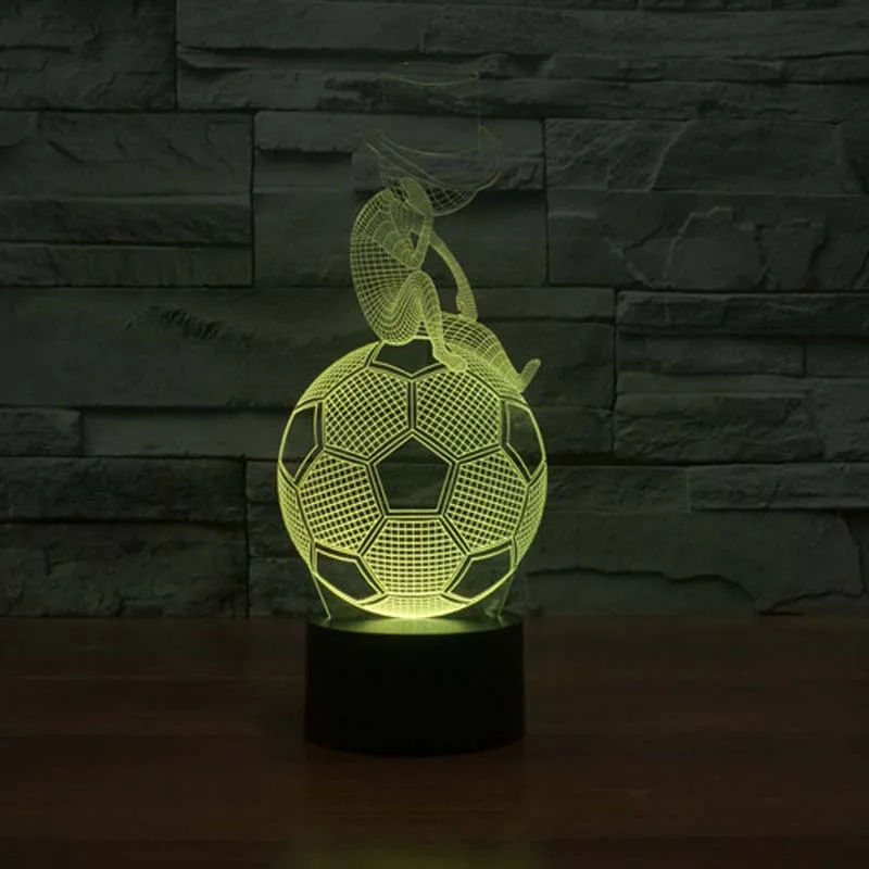 3D ночсветильник с надписью &quotThinking Football&quot светодиодная лампа для детской