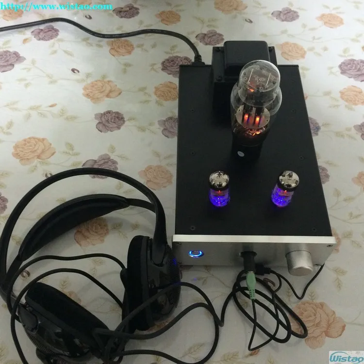 IWISTAO HIFI усилитель для наушников 6N3 SRPP Drive 6N5P 32-600 Ом Выходная мощность 1 Вт стерео Алюминиевый Чехол черный голос