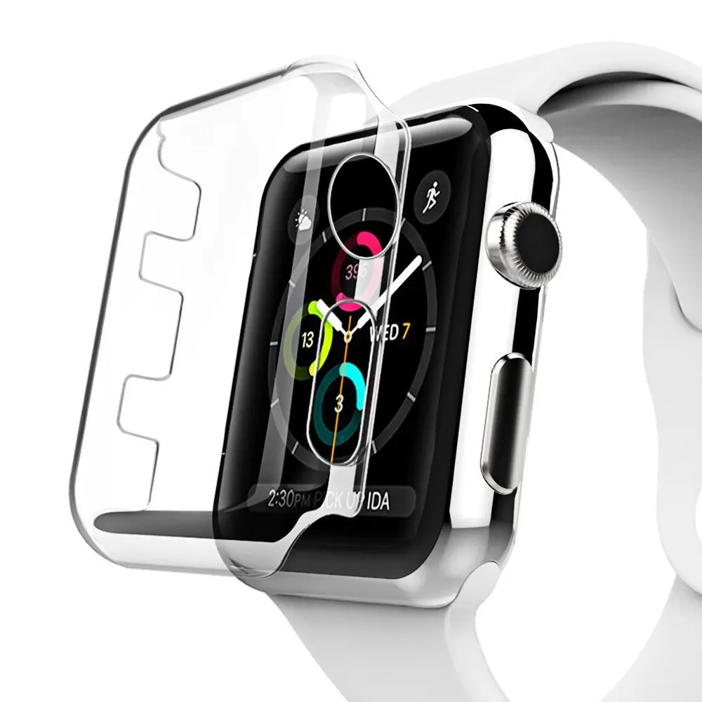 Прозрачный защитный чехол для Apple Watch Series 1 2 3 38 42 мм ультра тонкий жесткий
