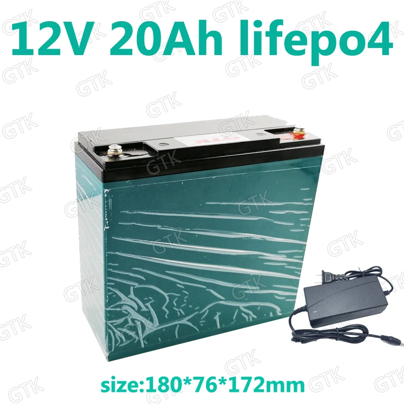 GTK 12v 20Ah lifepo4 аккумуляторная батарея ИБП 20ah литиевая чехол для e bike солнечная