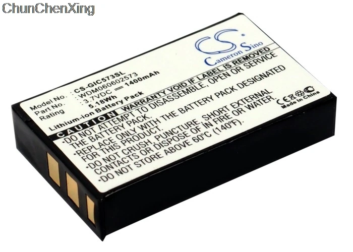 Cameron Sino 1400 мАч аккумулятор WDM060602573 для Gigabyte GC RAM DISK 1 2 i RAM|Цифровые аккумуляторы| |