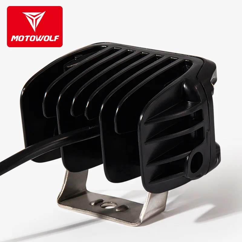 MOTOWOLF 12 v-72 v 25W Светодиодный точечный светильник мотоцикла ATV Лодка внедорожных Водонепроницаемый головной светильник с выключателем и кронштейн для Honda Yamaha