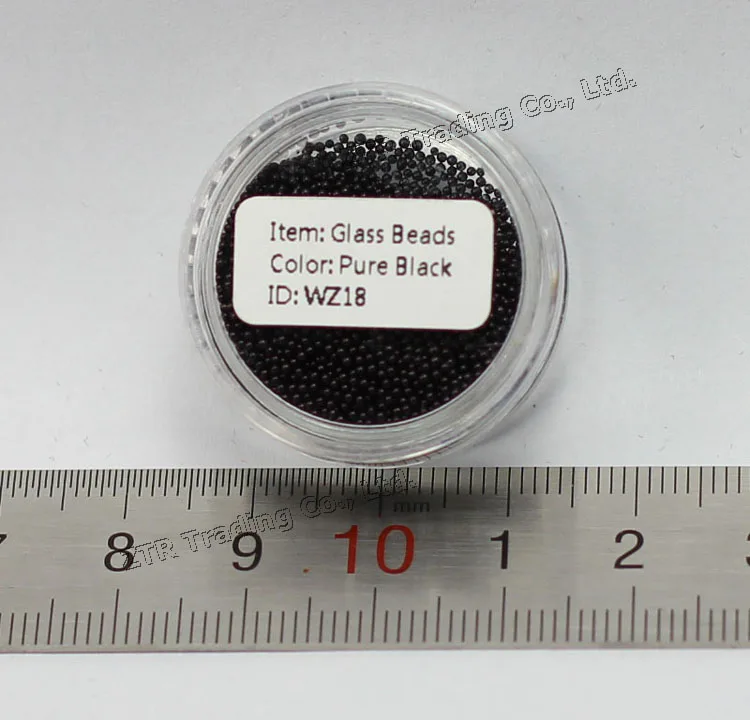 1 горшок ногтей икра в 20 Цвета Micro Стекло Бусины 3D Дизайн ногтей Аксессуары Инструменты для маникюра модные Дизайн Гвозди горный хрусталь DIY эмаль - Цвет: WZ18 Pure Black