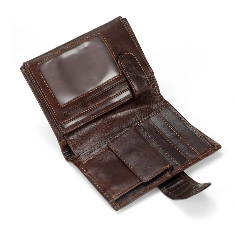 Мужской кошелек из натуральной кожи многофункциональный бумажник воловьей с