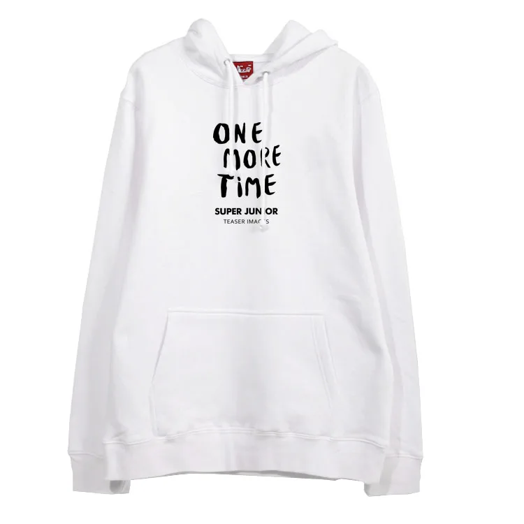 Kpop супер junior new album one more time флисовые/тонкие толстовки с буквенным принтом для