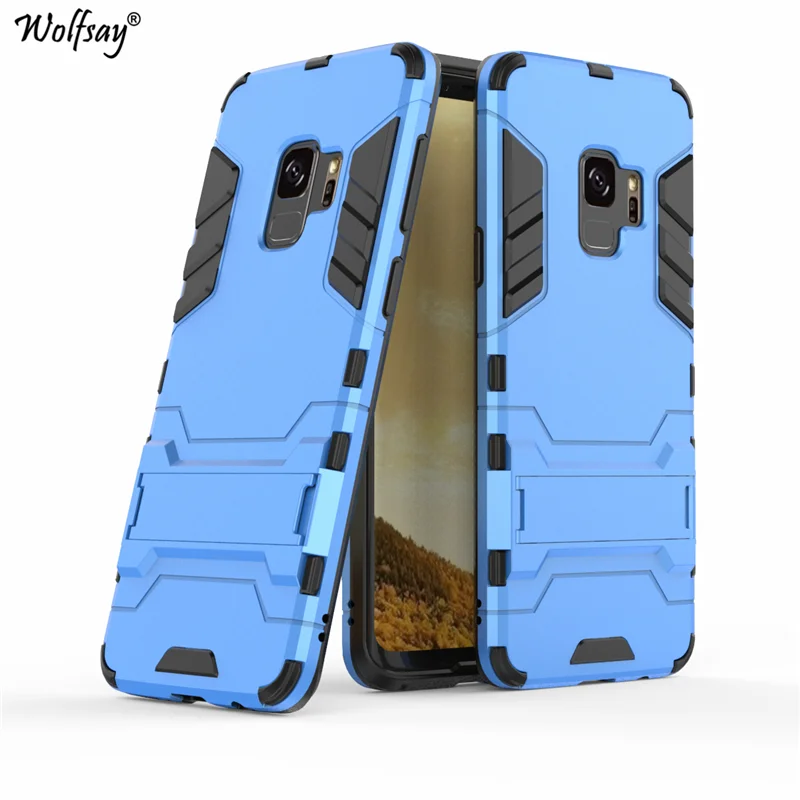 sFor Samsung Galaxy S9 Case Luxury Armor Rubber Hard Back Phone For Cover Fundas Wolfsay |