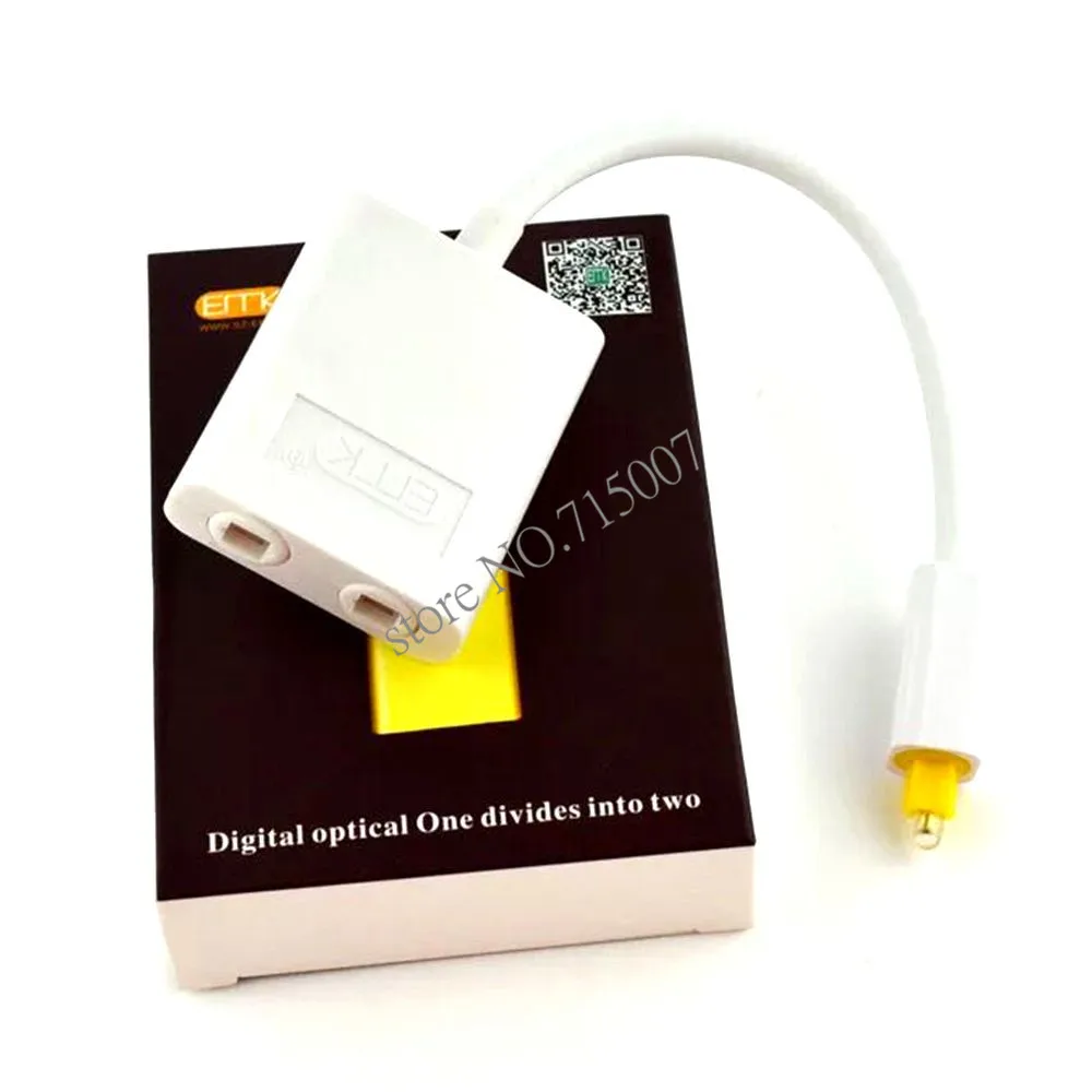 Черный и белый двойной порт Toslink Цифровой оптический один разделяется на два