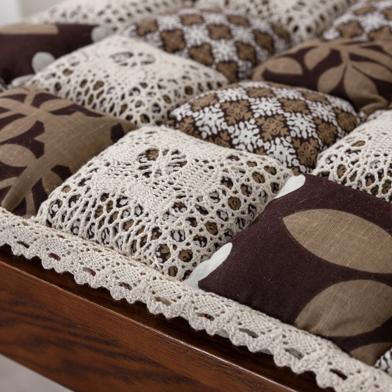 Лоскутная Подушка с цветочным принтом подушка для кресла кружевным декором