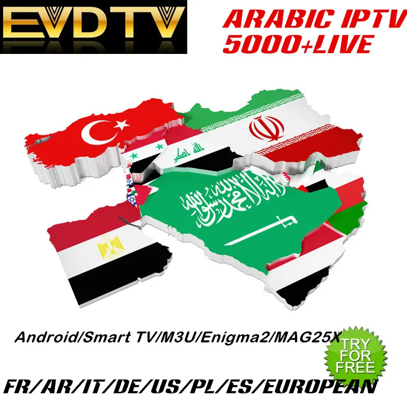 EVD tv Франция IP tv Турция итальянская Индия США великобританские арабские ТВ Нидерландов 5000 каналов VOD EPG работает на смарт-ТВ на андроид ТВ коробка