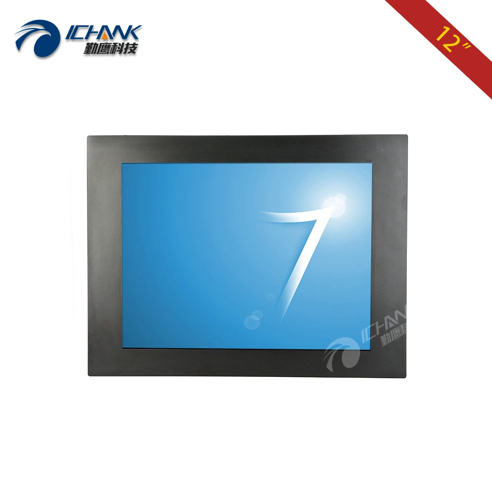 

12" inch LCD Screen Display 1024x768 4:3 DVI VGA Power On Boot Metal Shell Embedded Open Frame Industrial PC Monitor ZQ120TN-DV2