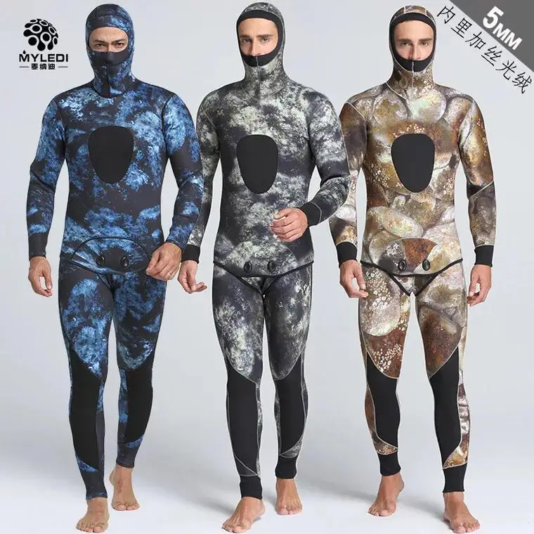 

SCR chloroprene rubber camouflage 5mm two pieces of warm fishing and fishing suit spearfishing snorkel swimsuit