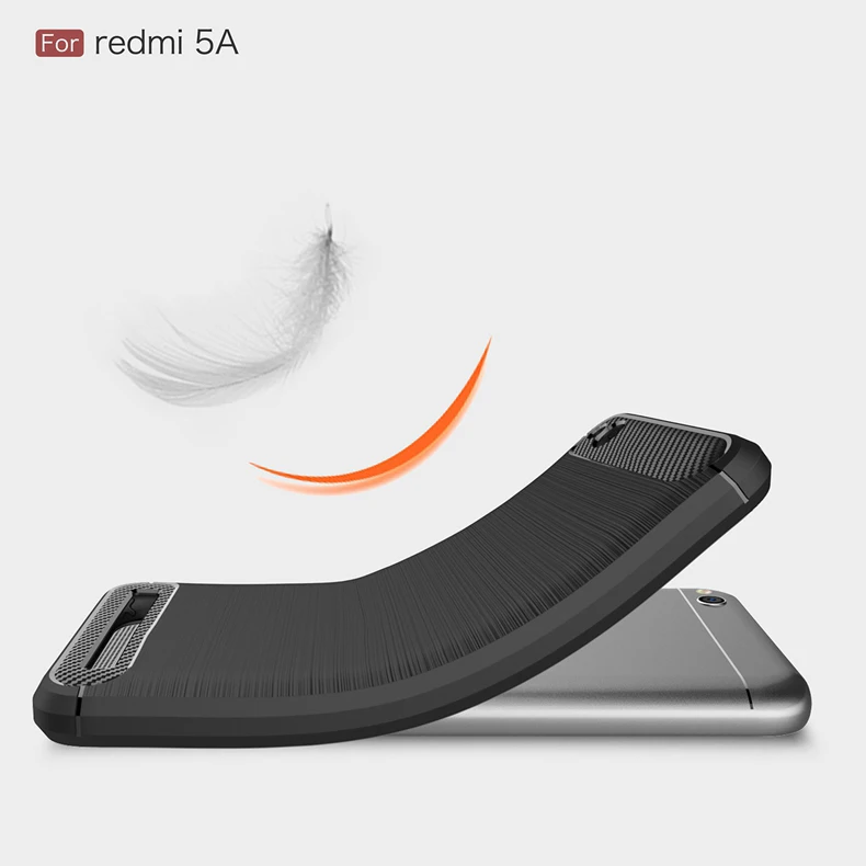 Case For Xiaomi Redmi 5A Cover Silicone Soft Carbon Fiber glass tempered case |