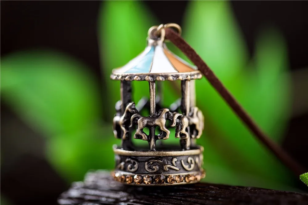 2017 женские украшения основа для кулонов и ожерелья карусель Кулон Винтаж длинное