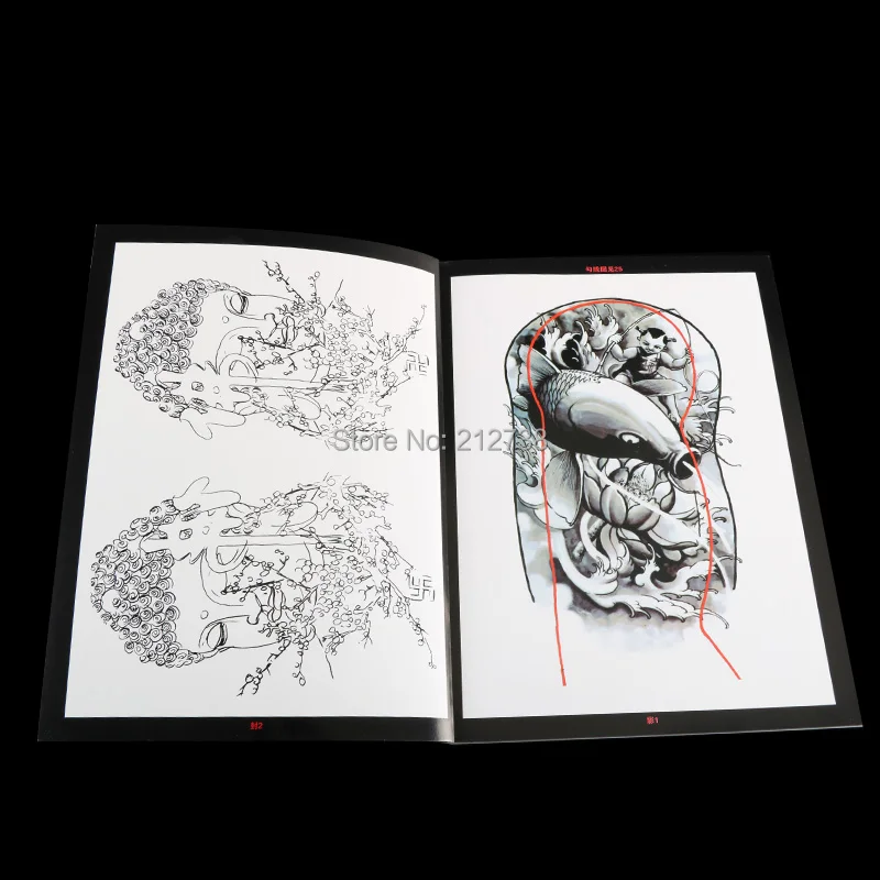 1 шт. фотовспышка для татуировок формата А4 книга CIQING рукопись + строчные рисунки