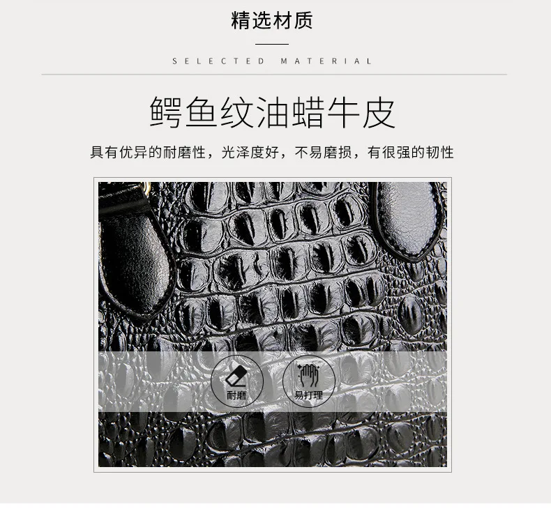Fashion genuine Leather Women bag Crocodile Pattern Messenger bags ladies Purse female totes bag Handbag Leisure Tote Sac A Main