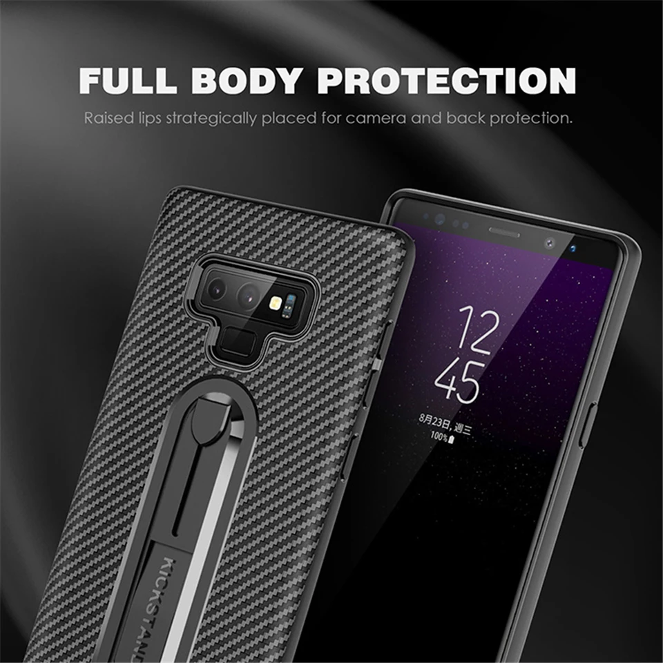 Для samsung Galaxy Note 9 роскошный защитный чехол из TPU карбона и оптоволокна для телефона