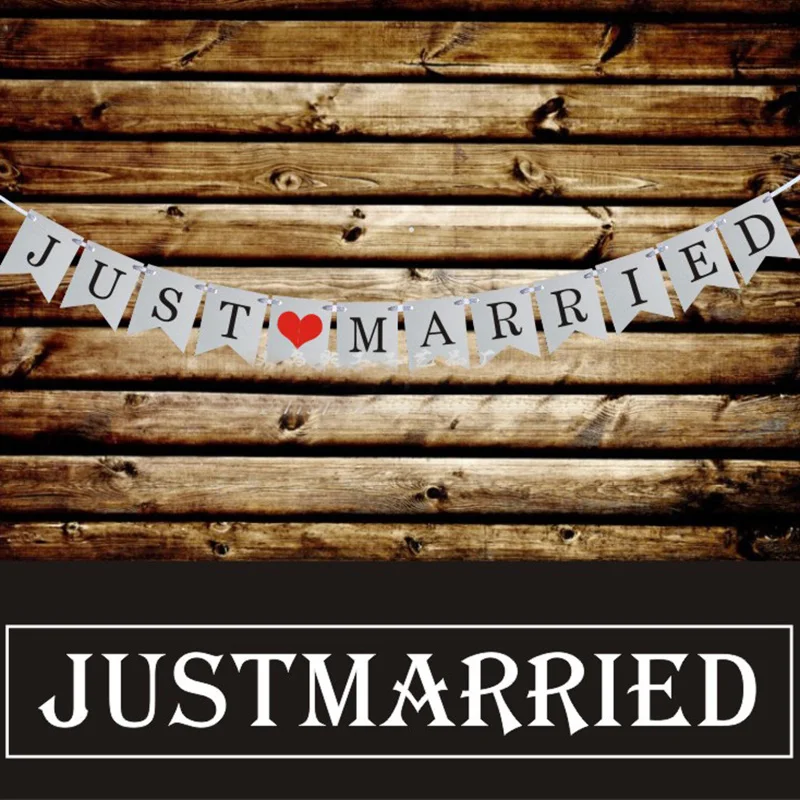 

1Set "JUSTMARRIED" Letter Bunting Flags Garland,Banner, Photo Booth, Wedding Party Photography Props Decoration Events Supplies