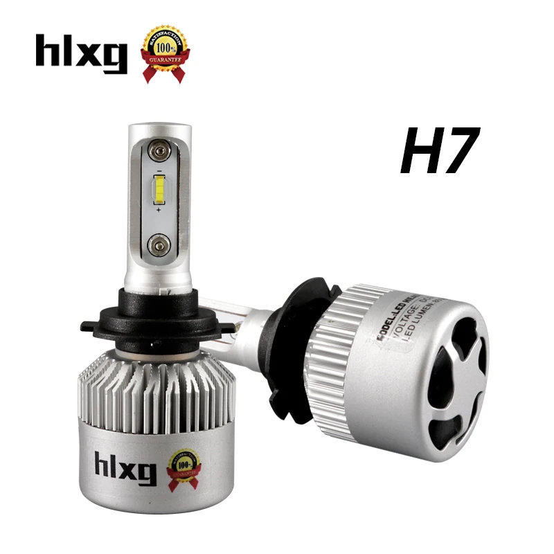 HLXG 2 шт. H7 светодиодные лампы люменов Автомобильные фары 8000LM CSP чипы 64 Вт 12В 24В 6500 к