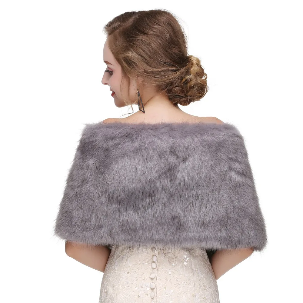 Forevergracedress элегантные мягкие осенне-зимние свадебные обертывания из искусственного меха, куртки-болеро Свадебные пальто шали шарфы PJ448