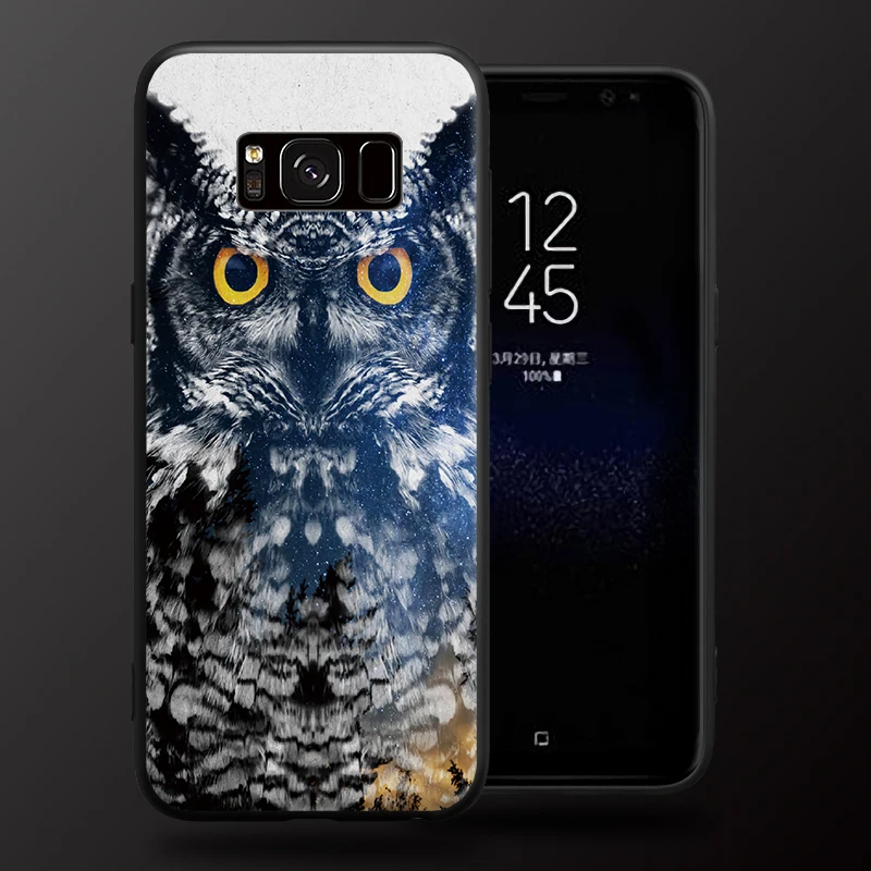 Красочный волк, сова, Лев, павлин, животный рисунок для samsung Galaxy S6, S7 Edge, S8, S9 Plus, Note 3, 4, 5, 8, 9, жесткий чехол для телефона