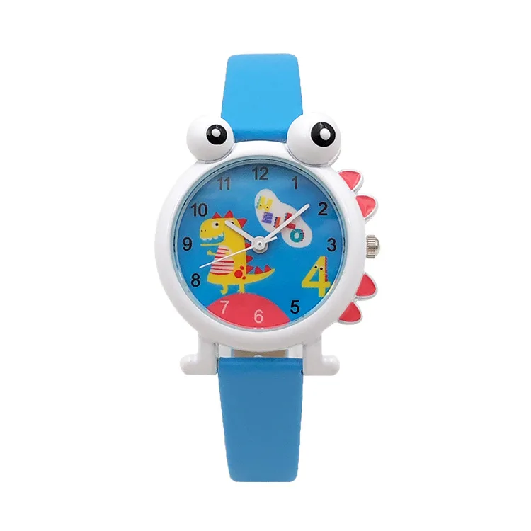 2019 children's cute little dinosaur shape student watch soft leather breathable boys and girls quartz electronic | Наручные часы