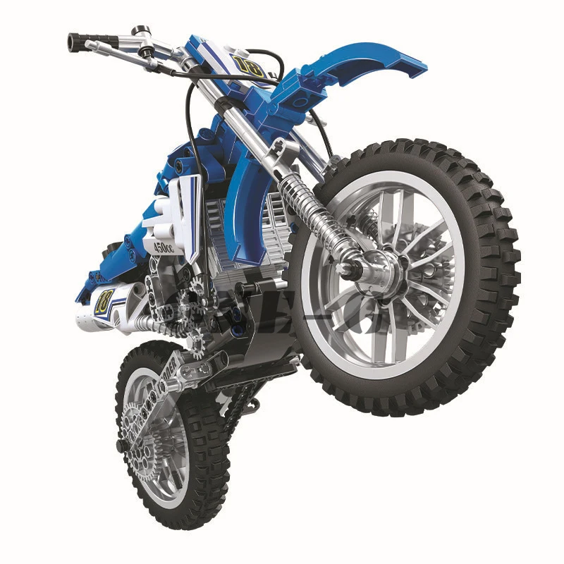 Строительные блоки синий Technic мотоцикл мото город 7045 474 шт Совместимость с legoinglys