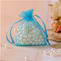 9x12 cm Смешанные цвета подарок с ювелирными изделиями и органзой сумки мешочек из прозрачной органзы рекламные подарки индивидуальный Логотип Сумки 100 шт./лот - Цвет: Lake Blue