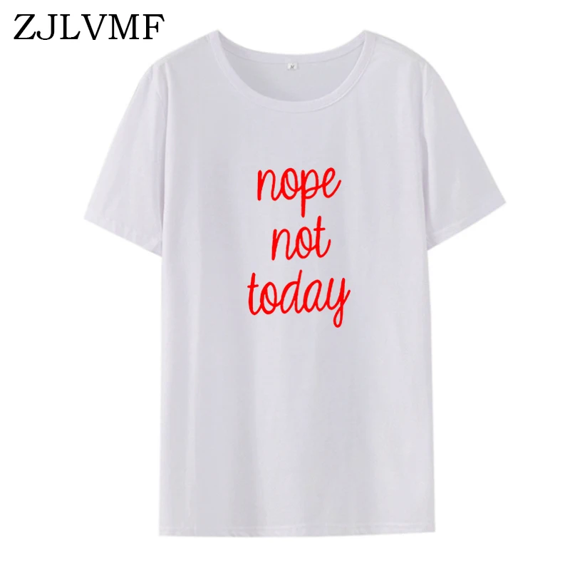 Zjlvmf Nope Not Today Женская хлопчатобумажная рубашка Harajuku модная повседневная женская