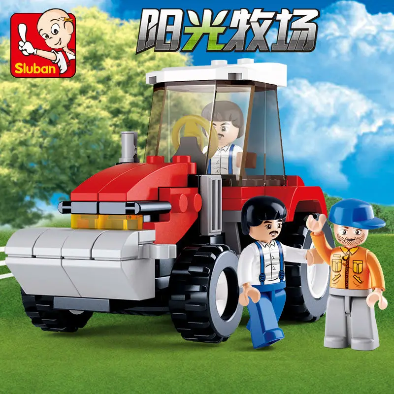 2016 новые игрушки 103 шт./лот Happy Farm Строительные блоки наборы животных Модель