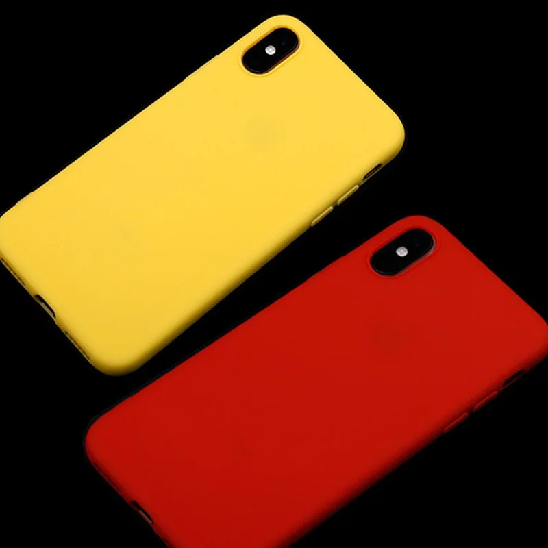 Ultra Thin Phone Case For iPhone 7 6 6s 8 X Plus XR XS Max Simple Solid Color Soft TPU Fashion Candy Back Cover |