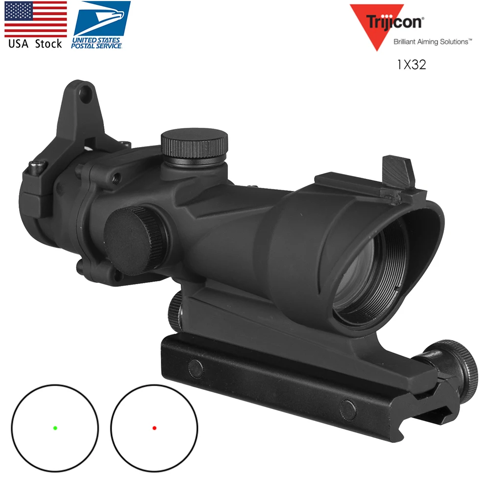 ACOG 1x32 красный зеленый точечный прицел охотничий тактический с 22 мм креплением