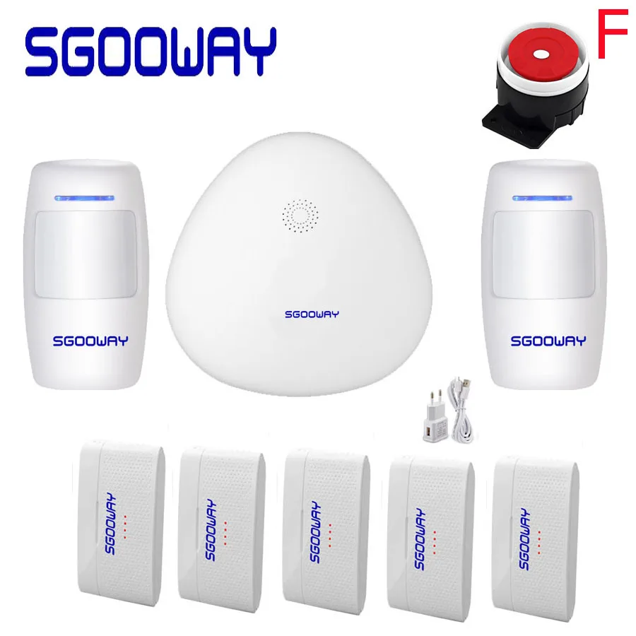 Ket F Sgooway WiFi датчик для двери сигнализация двери охранная сигнализация магнитный переключатель беспроводной, оконный, дверной датчик открытия - Цвет: Ket F