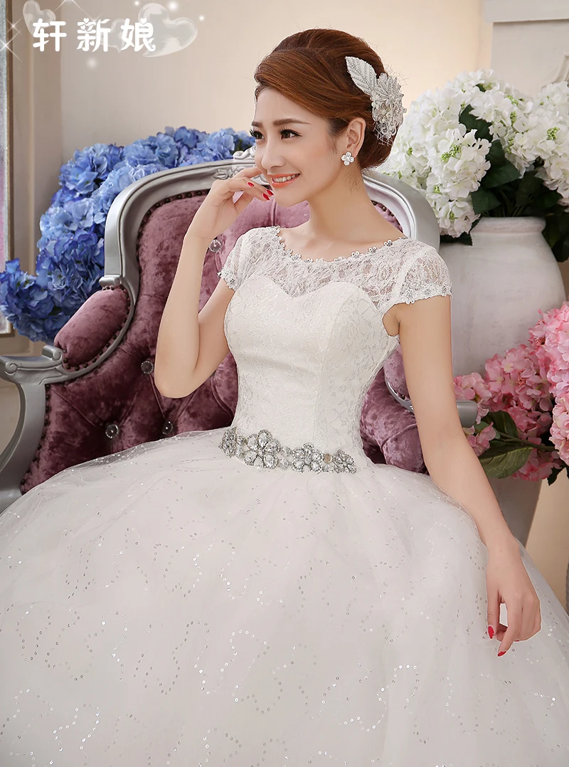 2017 new stock plus size women pregnant bridal gown wedding dress lace ball gown sexy romantic cheap elegant fashion korea 3