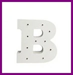 Letter B Белые деревянные буквы, декоративная фигурка, СВЕТОДИОДНЫЙ знак маркиза, светящийся алфавит, ночник, для дома, настенный, детский светодиодный светильник - Цвет: Letter B