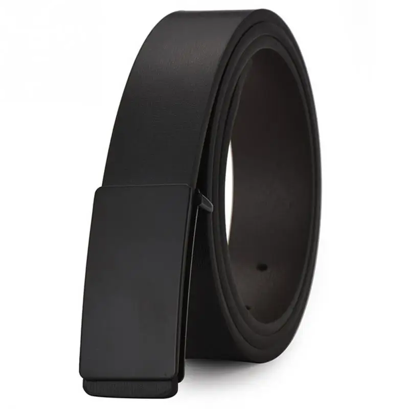 Black Flat buckle 3,3*115 см, высокое качество, классический Мужской ремень, дизайнерская Автоматическая пряжка, Воловья кожа, Мужской ремень, роскошные ремни для мужчин, Мужской ремень - Цвет: Black Flat buckle